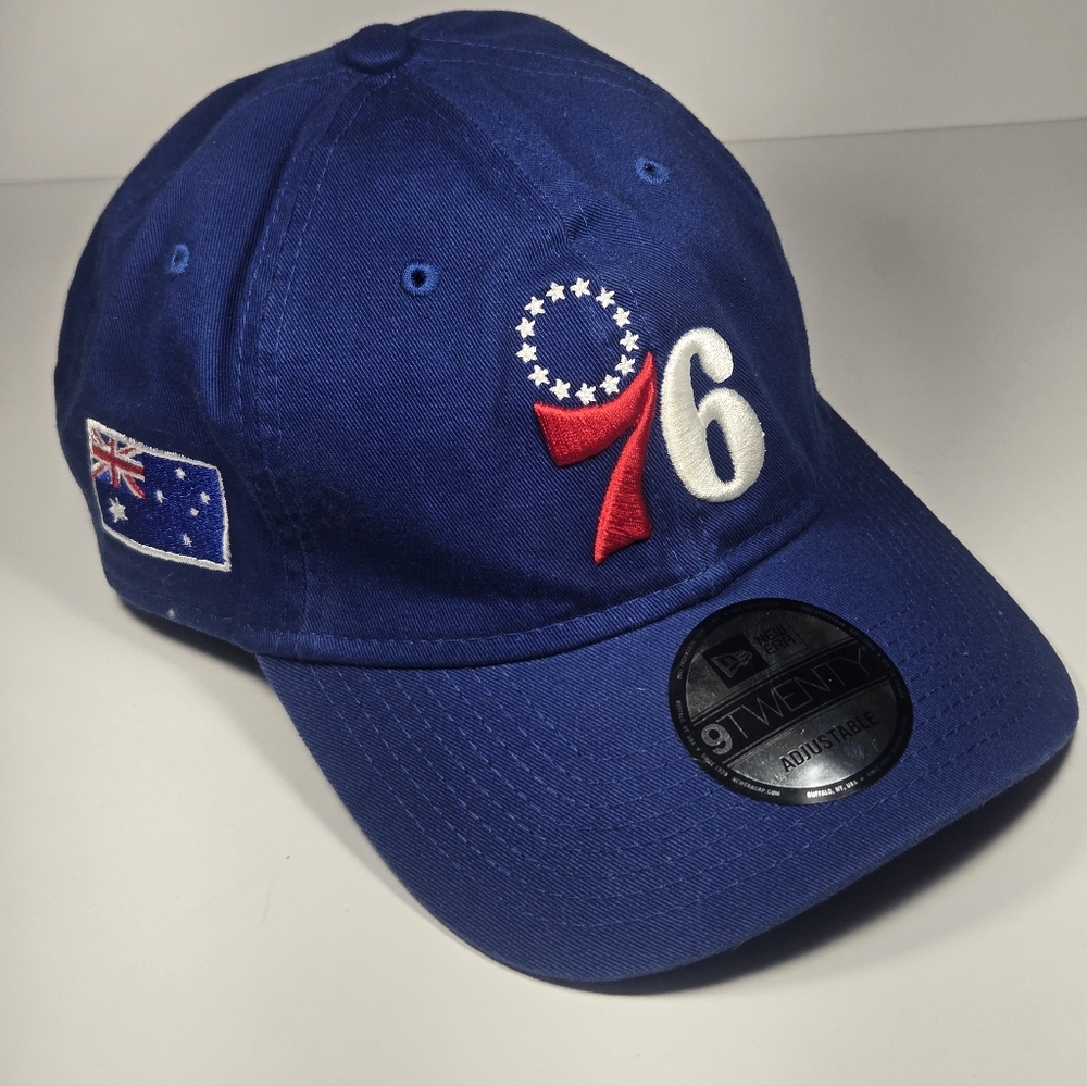 New Philadelphia 76ers Adj Hat OSFM Australian Flag Tribute Cap New Era 9twenty